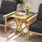 Teak Wood Folding Coffee Table with Slatted Top, Compact Design and Versatile Use